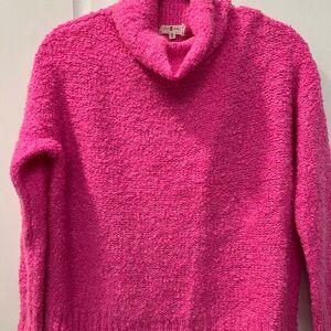 Boxy Pink Funnel Turtleneck Sweater